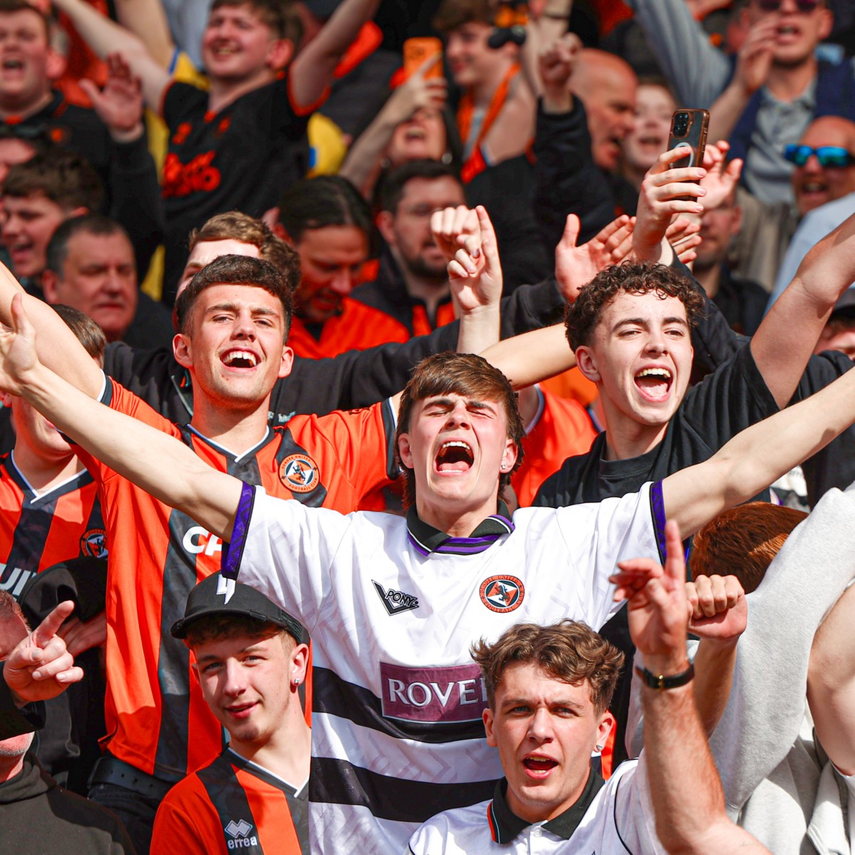 United supporters in the Eddie Thomson Stand
