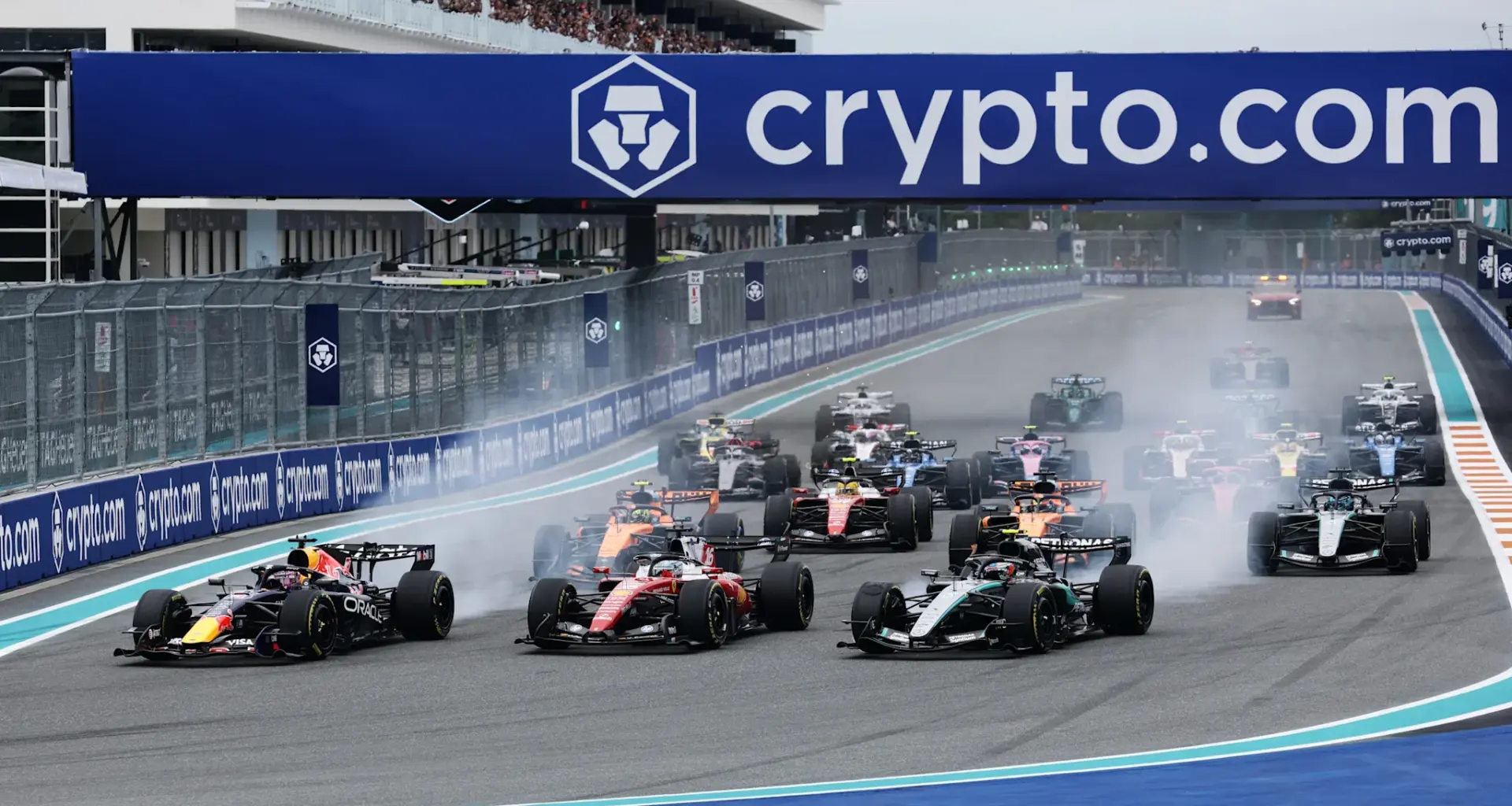 2026 Miami Grand Prix: Leclerc leads as Verstappen spins and drops to P10 on the start