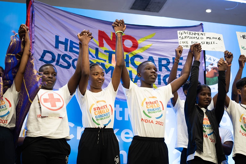 Street Child World Cup players at a general assembly