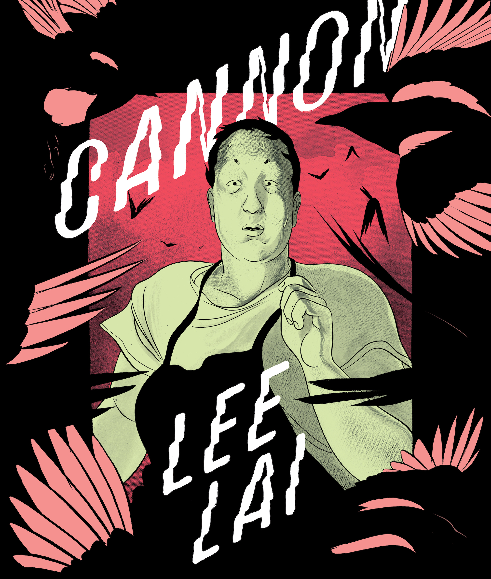 Cover of Cannon by Lee Lai showing an illustration of an Asian person surrounded by birds with outstretched wings