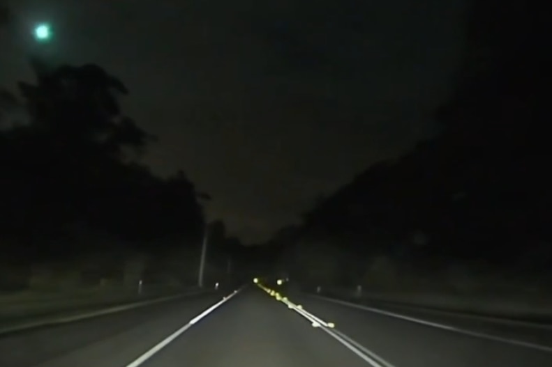 Blue light flashes over the sky in Newcastle