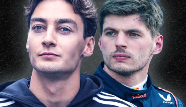 George Russell and Max Verstappen