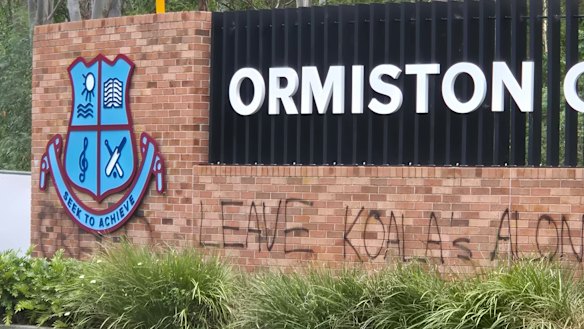 Graffiti outside Ormiston College.