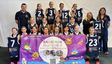 Halls Head Football and Netball Club promote Backpack Buddies charity on new jerseys