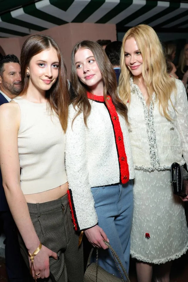 Nicole Kidman with her daughters Sunday and Faith in March 2026.Credit: Getty