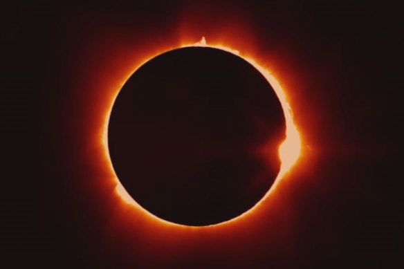 A total solar eclipse in Exmouth, Western Australia.