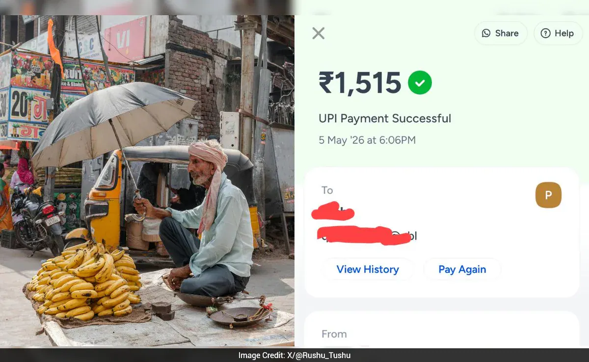 Fruit Vendor Returns Rs 1500 After Customer Mistakenly Overpays Using UPI