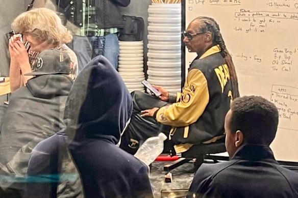 Snoop Dogg recording with students at  Warringa Park School in Werribee South.