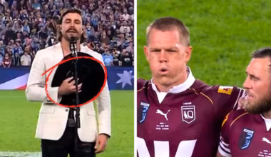 State of Origin national anthem slammed by footy fans as NRL viewers astonished by performance from singer Robbie Mortimer