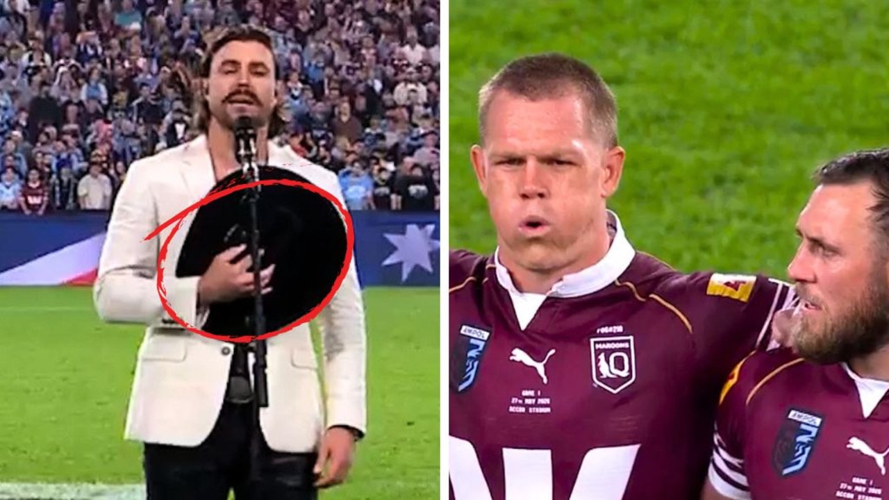 State of Origin national anthem slammed by footy fans as NRL viewers astonished by performance from singer Robbie Mortimer
