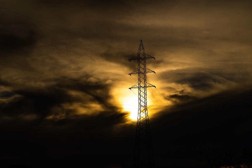 A view  of a transmission tower in the vicinity of Port Augusta in SA.