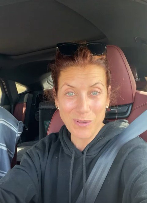 Kate Walsh reacts to seeing an oddly shaped oversized vehicle in rural Australia.