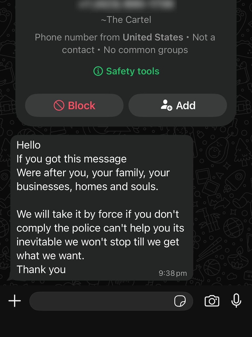 A WhatsApp message.