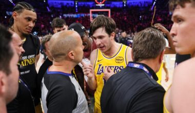 Austin Reaves confronts referee as Lakers fall to Thunder, trail 2-0 in NBA playoff series, news, highlights