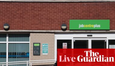 UK wage growth slows and unemployment rate rises as companies react to Iran war – business live | Business