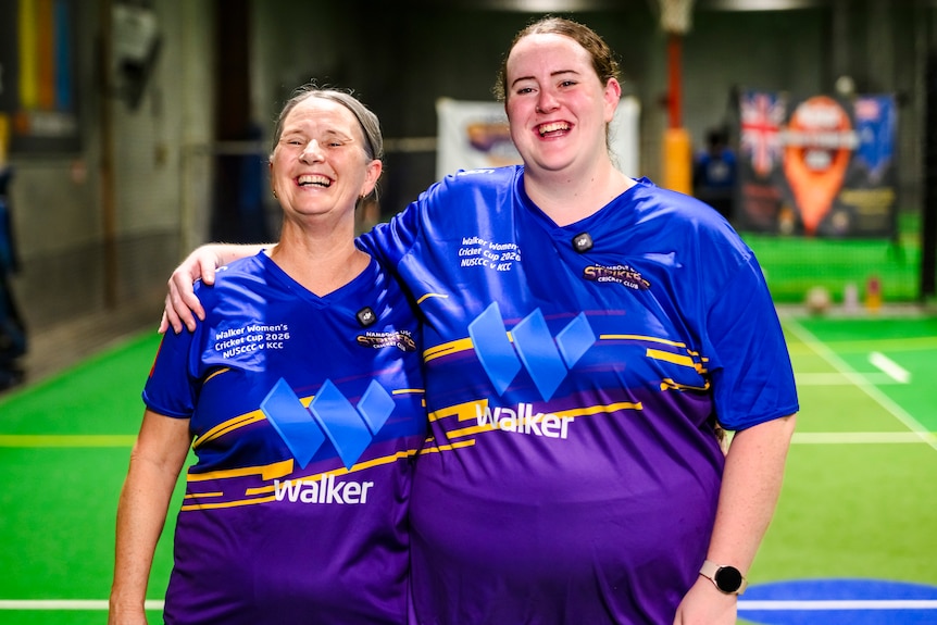 Two women smiling