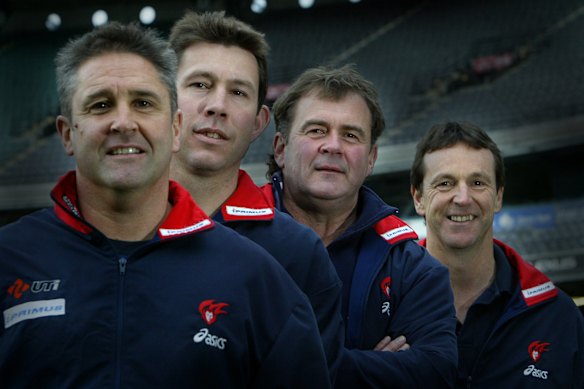 Flashback: Melbourne’s coaching team in 2004 - Chris Fagan, Brett Ratten, Mark Reilly and Neale Daniher.