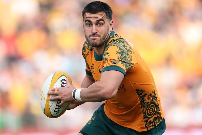 Tom Wright playing for the Wallabies in 2025.