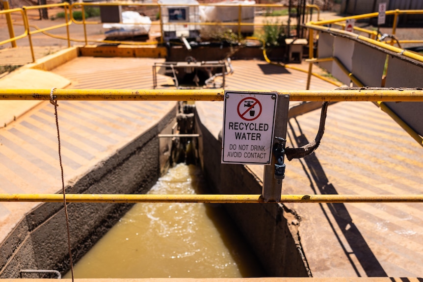 A sewage treatment plant.