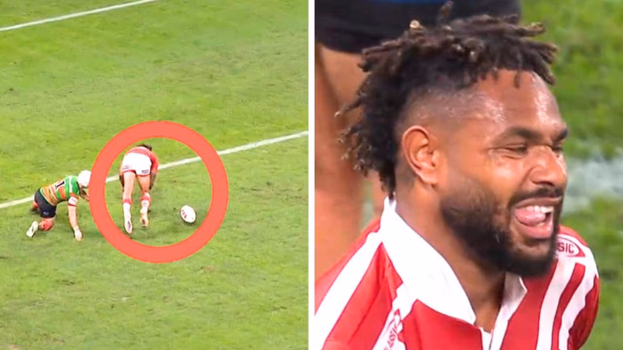 Dolphins star Hamiso Tabuai-Fidow fails to score all-time great try during Magic Round game against South Sydney Rabbitohs