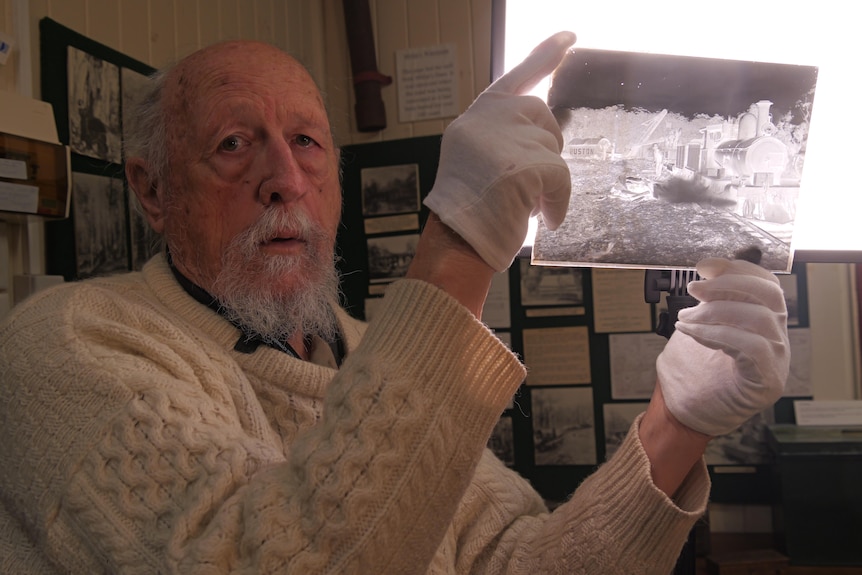 a man with a picture