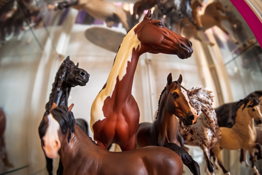 Small model horses in a collection