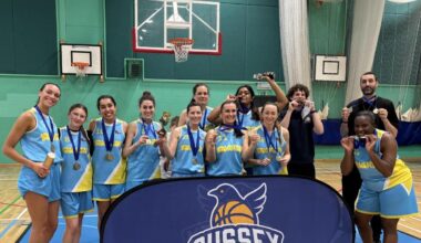 Basketball team celebrates double-winning season after final win