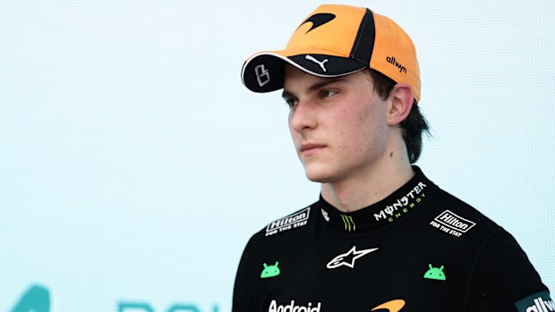 Third placed Oscar Piastri of Australia and McLaren in parc ferme during the F1 Grand Prix of Miami at Miami International Autodrome on May 03, 2026 in Miami, Florida. (Photo by Mark Thompson/Getty Images)