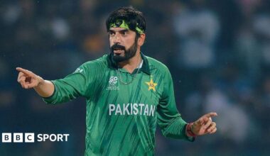 Pakistan spinner Usman Tariq in action