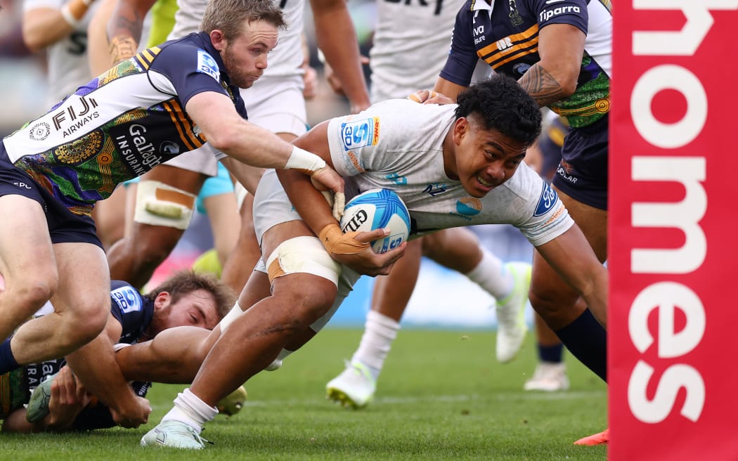 Miracle Faiilagi of Moana Pasifika in action during the round 16 Super Rugby match between ACT Brumbies and Moana Pasifika at GIO Stadium, on May 30, 2026, in Canberra, Australia. (Photo by Mark Nolan/Getty Images)