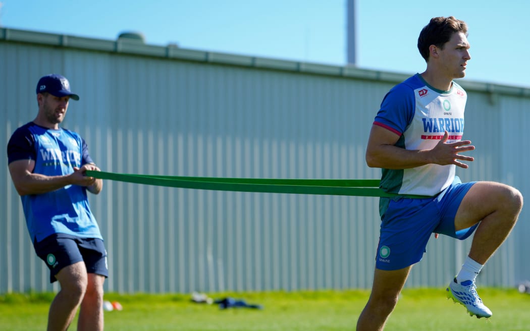Warriors Luke Metcalf during Warriors Training sessions at Go Media Stadium, Auckland, New Zealand, on Thursday May 14th 2026.
© Mandatory credit: Blake Armstrong / www.photosport.nz