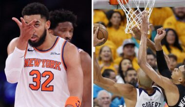 Victor Wembanyama sets record for blocks, San Antonio Spurs vs Minnesota Timerwolves box score, New York Knicks demolish Philadelphia 76ers