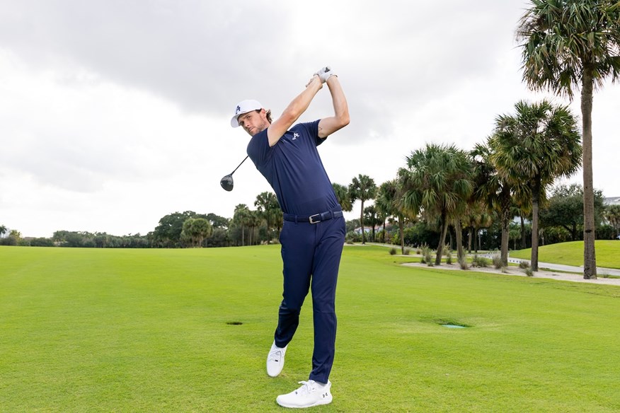 4Aces player Thomas Pieters in his Under Armour apparel and Drive shoes.