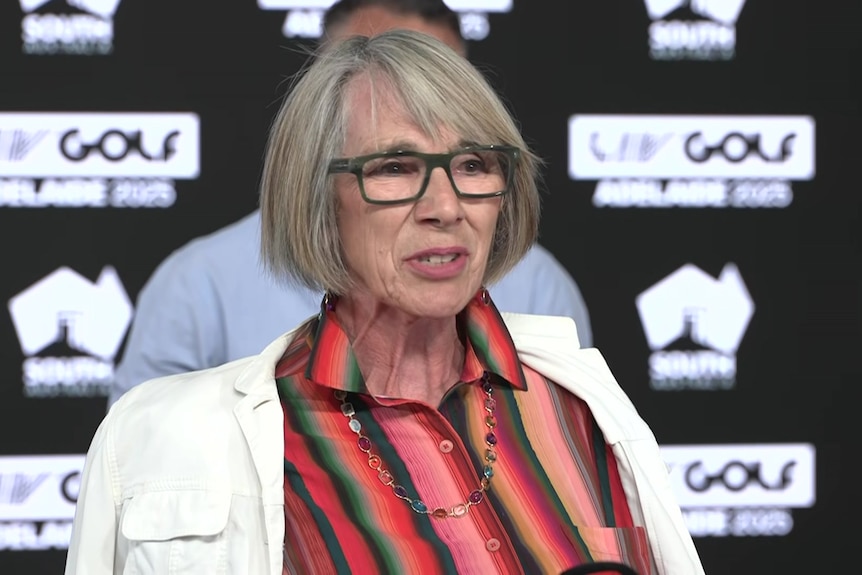 Jane Lomax-Smith at a media conference.