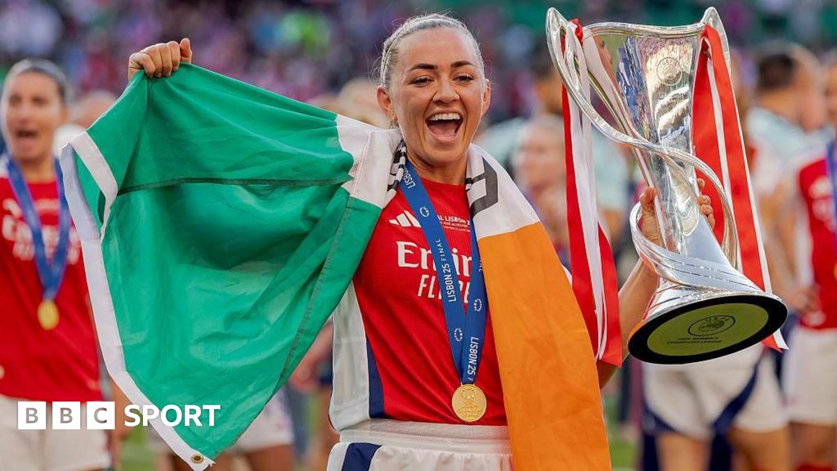 Katie McCabe with the Champions League trophy in 2025