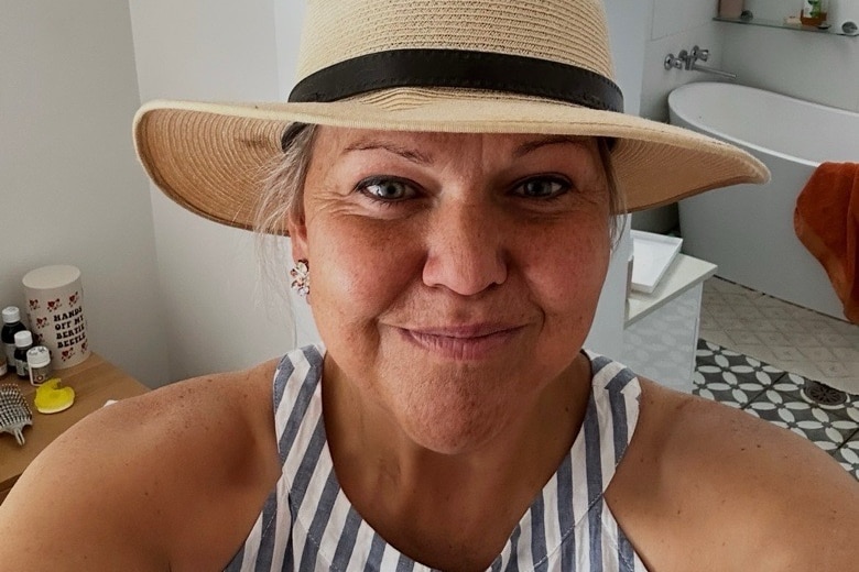 Sarah Latham takes a selfie.