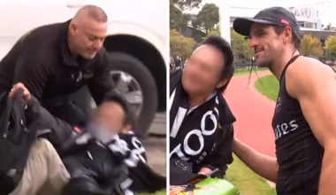 AFL 2026: Thief breaks leg trying to steal commemorative sherrin as Scott Pendlebury watches on dumbfounded