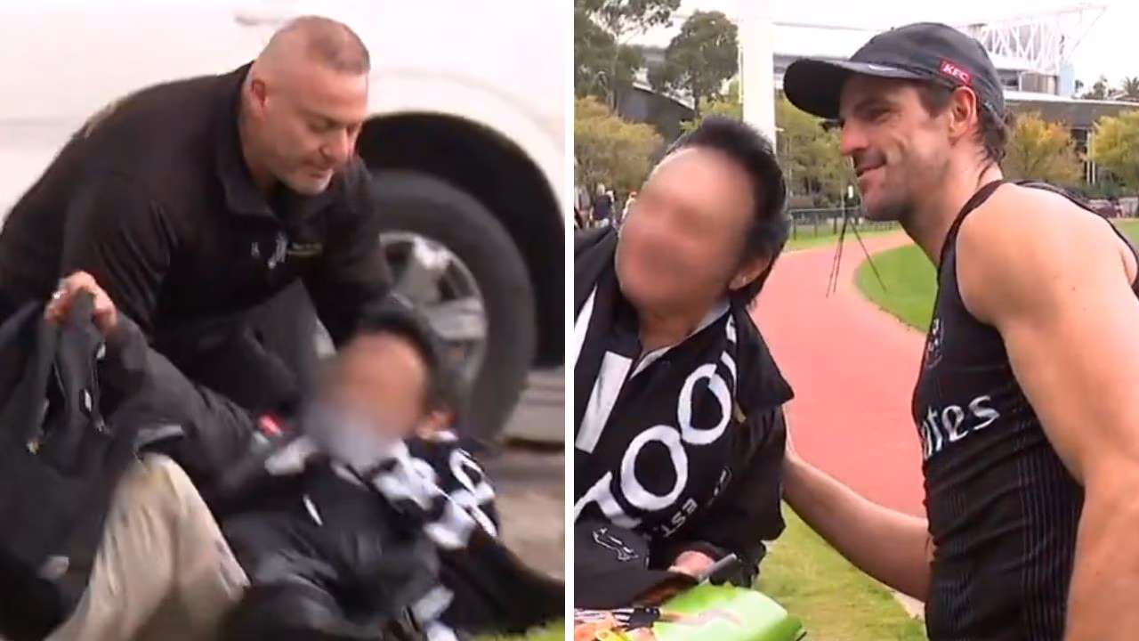 AFL 2026: Thief breaks leg trying to steal commemorative sherrin as Scott Pendlebury watches on dumbfounded