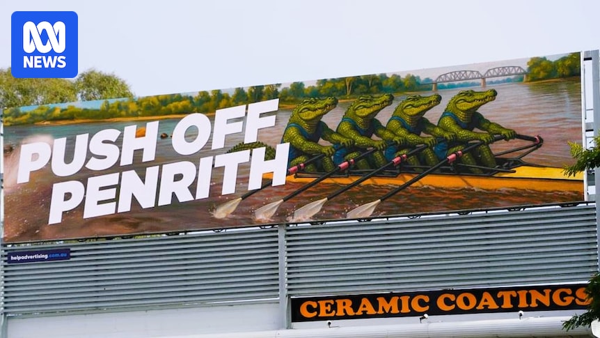 Croc-rowing billboard in Rockhampton left people 'scratching heads' ahead of 2032 Olympics
