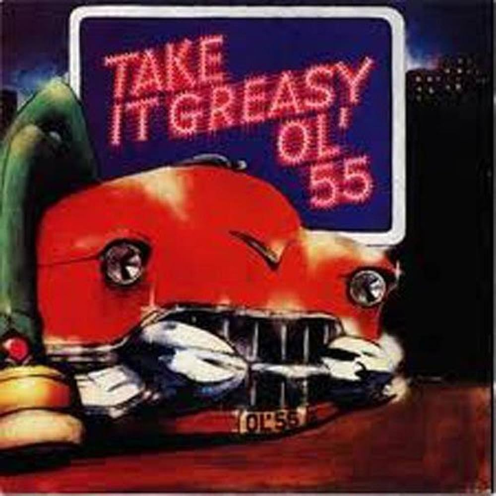Album cover featuring a drawing of a '50s-style car bonnet
