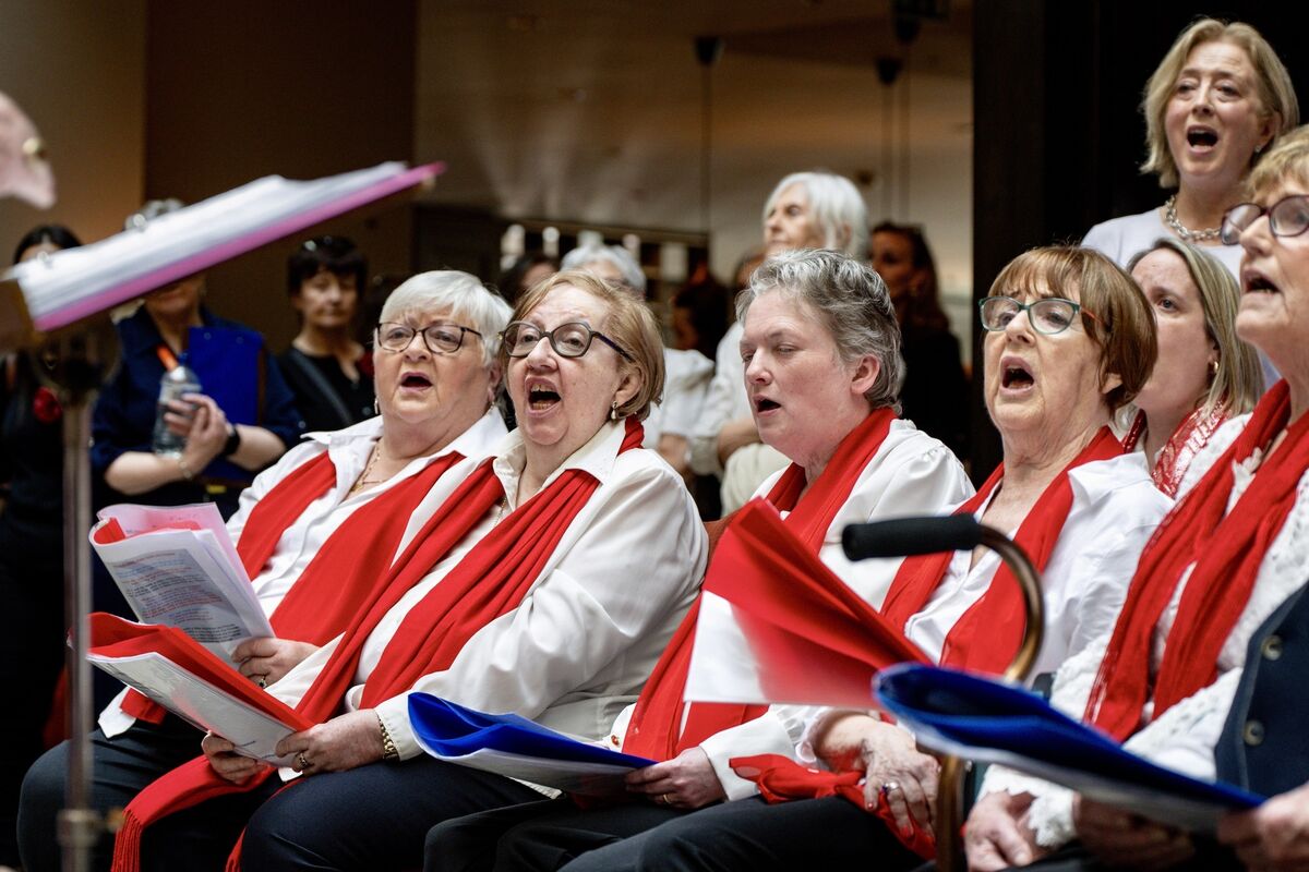 Members of the Stroke Notes choir perform during the Cork International Choral Festival at the Clayton Hotel Cork City. Picture Chani Anderson