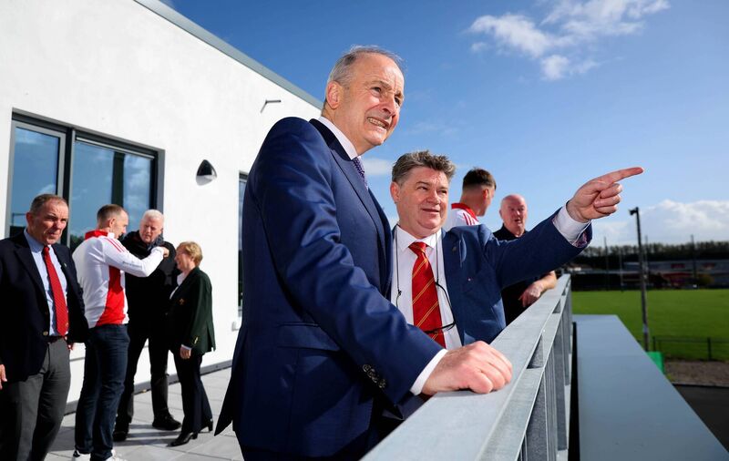 Taoiseach Micheál Martin and Munster CEO Ian Flanagan at the opening of Munster Rugby's Cork Centre of Excellence. Pic: ©INPHO/Ryan Byrne