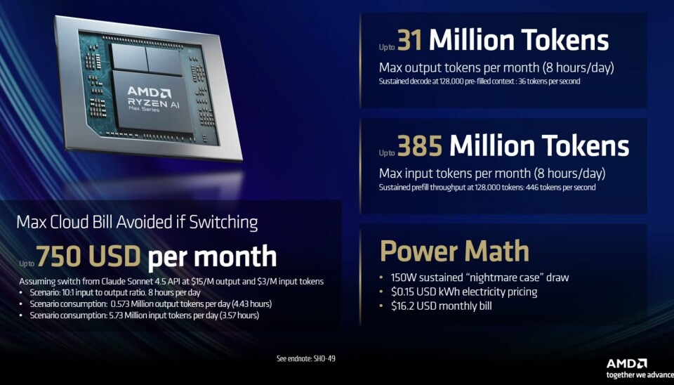 AMD claims its Ryzen AI Halo could say developers a whopping $750 a month by vibe coding with local models instead of cloud APIs.