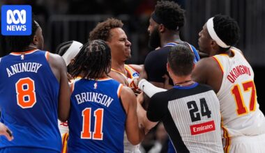 Dyson Daniels and Mitchell Robinson ejected in Hawks' 140-89 loss to Knicks in NBA play-offs