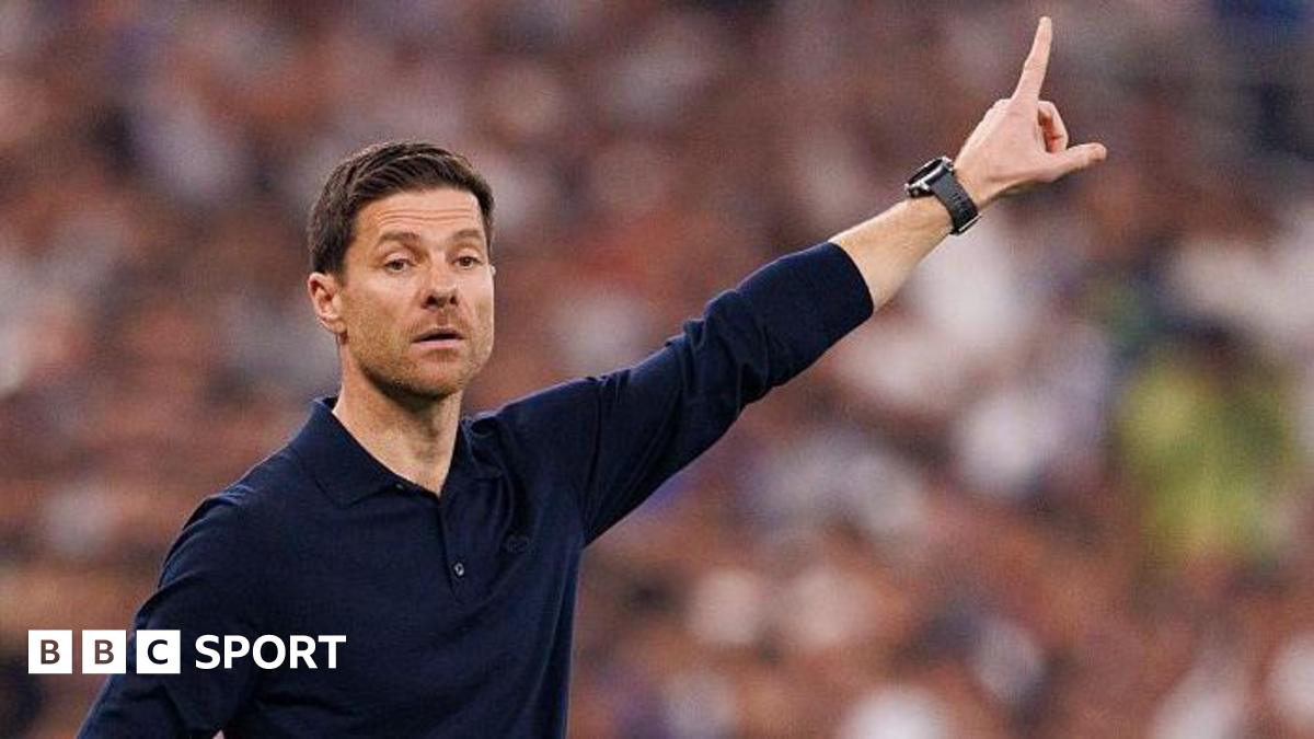 Then Real Madrid manager Xabi Alonso pointing on the touchline
