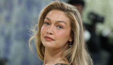 Gigi Hadid wears babydoll dress over jeans at Victoria’s Secret open casting call