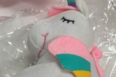 A plush unicorn