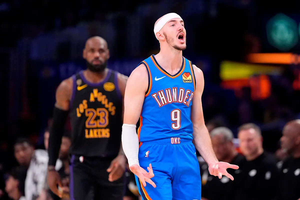 Thunder hang on late in Game 4 to beat LeBron James and the Lakers, complete series sweep