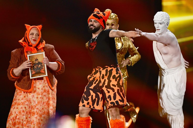 Greece is also an outside chance to win with a novelty act from Akylas with his song “Ferto”.