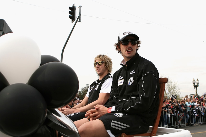 Dale Thomas and Scott Pendlebury at the grand final parade